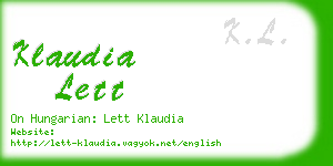 klaudia lett business card